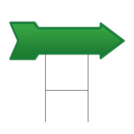 AMISTAD 12 x 36 in. Corrugated Plastic Single Sided Arrow Sign - Green AM2679831